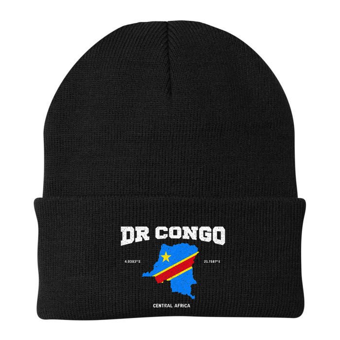 Congolese Flag And Map Dr. Congo Coordinates Beanie