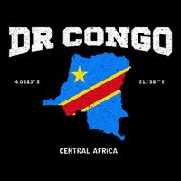 Congolese Flag And Map Dr. Congo Coordinates Drawstring Bag