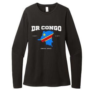 Congolese Flag And Map Dr. Congo Coordinates Womens CVC Long Sleeve Shirt