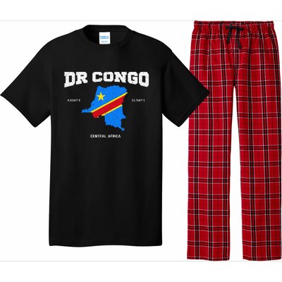 Congolese Flag And Map Dr. Congo Coordinates Pajama Set