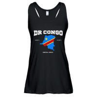 Congolese Flag And Map Dr. Congo Coordinates Ladies Essential Flowy Tank