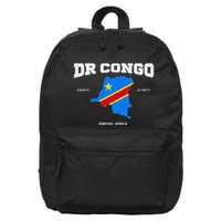 Congolese Flag And Map Dr. Congo Coordinates 16 in Basic Backpack
