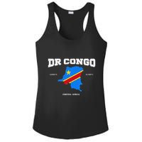 Congolese Flag And Map Dr. Congo Coordinates Ladies PosiCharge Competitor Racerback Tank