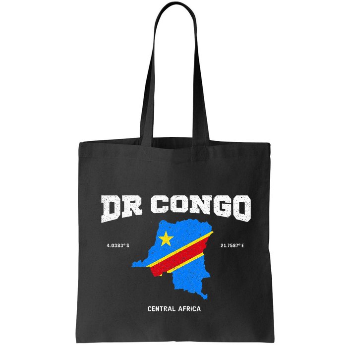 Congolese Flag And Map Dr. Congo Coordinates Bag