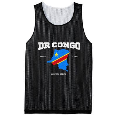 Congolese Flag And Map Dr. Congo Coordinates Mesh Reversible Basketball Jersey Tank