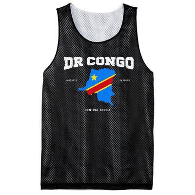 Congolese Flag And Map Dr. Congo Coordinates Mesh Reversible Basketball Jersey Tank