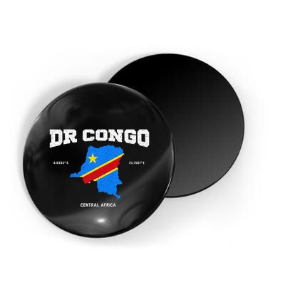 Congolese Flag And Map Dr. Congo Coordinates Magnet