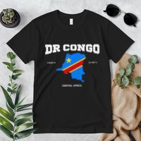 Congolese Flag And Map Dr. Congo Coordinates Premium T-Shirt