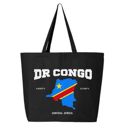 Congolese Flag And Map Dr. Congo Coordinates 25L Jumbo Tote