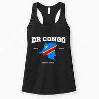 Congolese Flag And Map Dr. Congo Coordinates Womens Tank Top