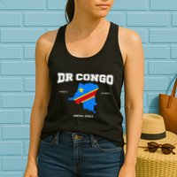 Congolese Flag And Map Dr. Congo Coordinates Womens Tank Top