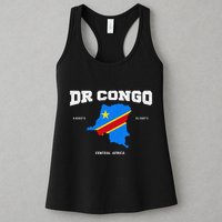 Congolese Flag And Map Dr. Congo Coordinates Womens Tank Top