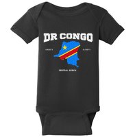 Congolese Flag And Map Dr. Congo Coordinates Baby Bodysuit
