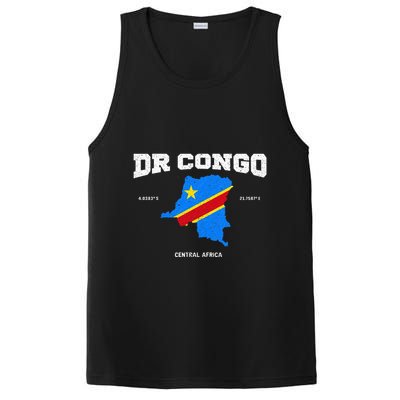 Congolese Flag And Map Dr. Congo Coordinates PosiCharge Competitor Tank