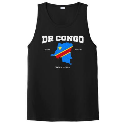 Congolese Flag And Map Dr. Congo Coordinates PosiCharge Competitor Tank