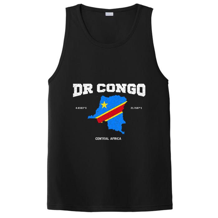Congolese Flag And Map Dr. Congo Coordinates PosiCharge Competitor Tank