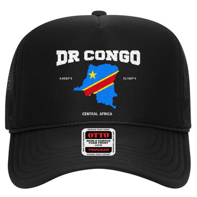 Congolese Flag And Map Dr. Congo Coordinates Trucker Hat