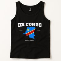 Congolese Flag And Map Dr. Congo Coordinates Tank Top