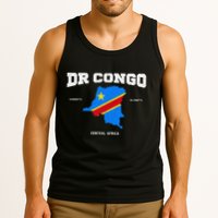 Congolese Flag And Map Dr. Congo Coordinates Tank Top
