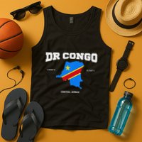 Congolese Flag And Map Dr. Congo Coordinates Tank Top