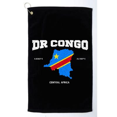 Congolese Flag And Map Dr. Congo Coordinates Golf Towel