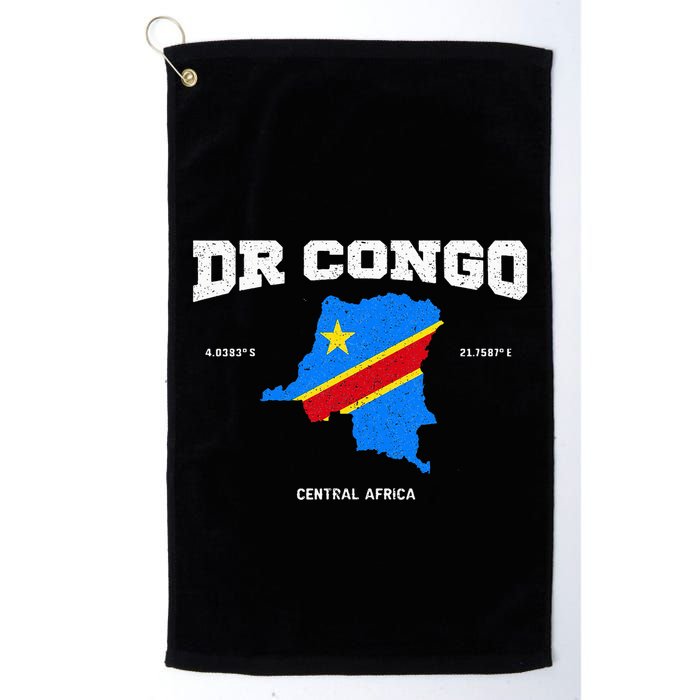 Congolese Flag And Map Dr. Congo Coordinates Golf Towel