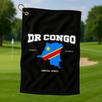 Congolese Flag And Map Dr. Congo Coordinates Golf Towel