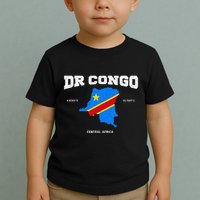 Congolese Flag And Map Dr. Congo Coordinates Toddler T-Shirt