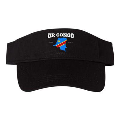 Congolese Flag And Map Dr. Congo Coordinates Valucap Bio-Washed Visor