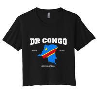 Congolese Flag And Map Dr. Congo Coordinates Crop Top
