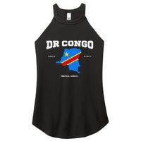 Congolese Flag And Map Dr. Congo Coordinates Women's Perfect Tri Rocker Tank