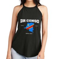Congolese Flag And Map Dr. Congo Coordinates Women's Perfect Tri Rocker Tank