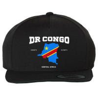 Congolese Flag And Map Dr. Congo Coordinates Wool Snapback Cap