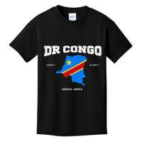 Congolese Flag And Map Dr. Congo Coordinates Kids T-Shirt