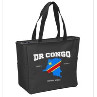Congolese Flag And Map Dr. Congo Coordinates Zip Tote Bag