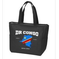 Congolese Flag And Map Dr. Congo Coordinates Zip Tote Bag