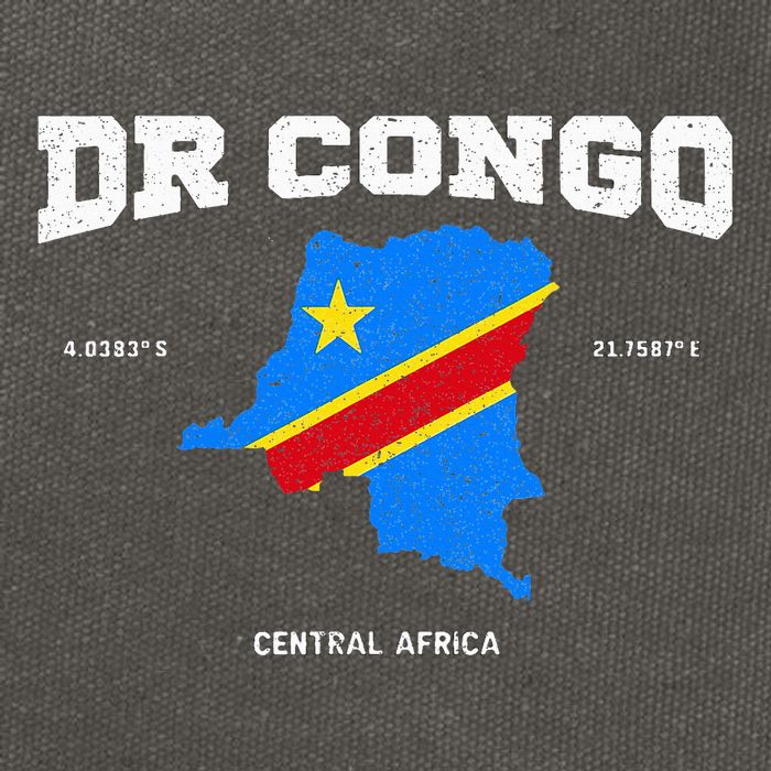 Congolese Flag And Map Dr. Congo Coordinates Cotton Canvas Backpack