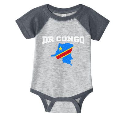 Congolese Flag And Map Dr. Congo Coordinates Infant Baby Jersey Bodysuit