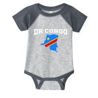 Congolese Flag And Map Dr. Congo Coordinates Infant Baby Jersey Bodysuit