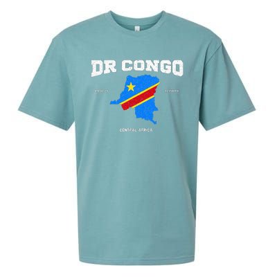 Congolese Flag And Map Dr. Congo Coordinates Sueded Cloud Jersey T-Shirt