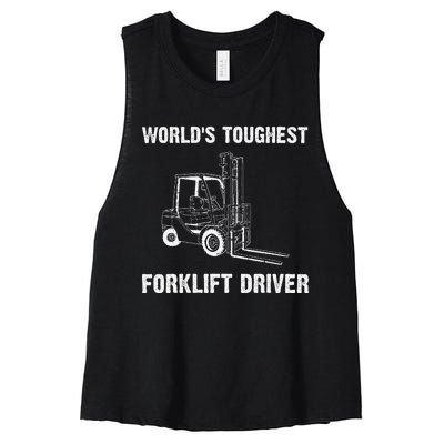 Cool Forklift Art For Fork Lift Certified Operator Women's Racerback Cropped Tank