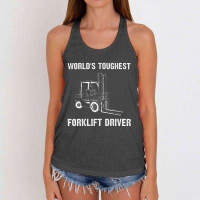 Cool Forklift Art For Fork Lift Certified Operator Women's Knotted Racerback Tank