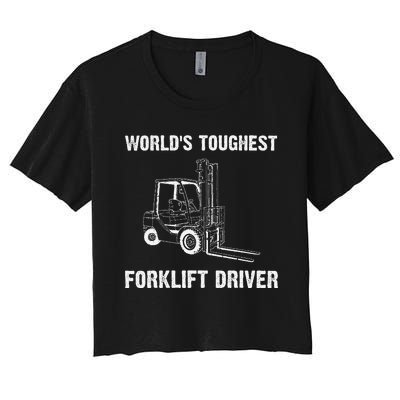 Cool Forklift Art For Fork Lift Certified Operator Women's Crop Top Tee