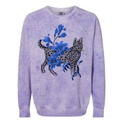 Cat Flower Art Cute Colorblast Crewneck Sweatshirt