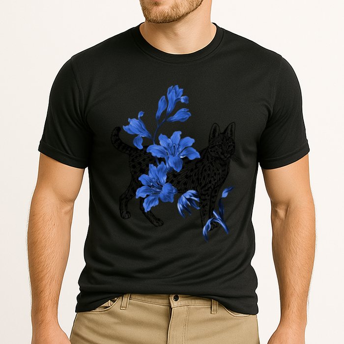 Cat Flower Art Cute Cooling Performance Crew T-Shirt