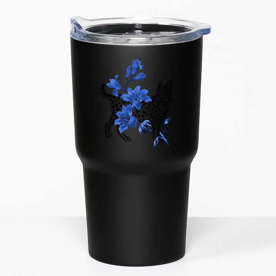 Cat Flower Art Cute Tumbler