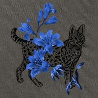 Cat Flower Art Cute Cotton Canvas Backpack