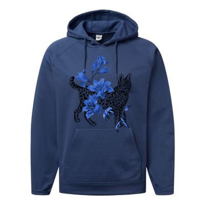 Cat Flower Art Cute Performance Fleece Hoodie