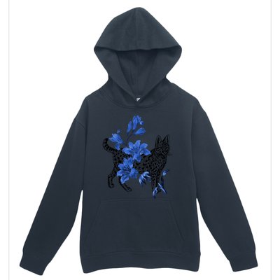 Cat Flower Art Cute Urban Pullover Hoodie