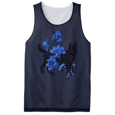 Cat Flower Art Cute Mesh Reversible Basketball Jersey Tank